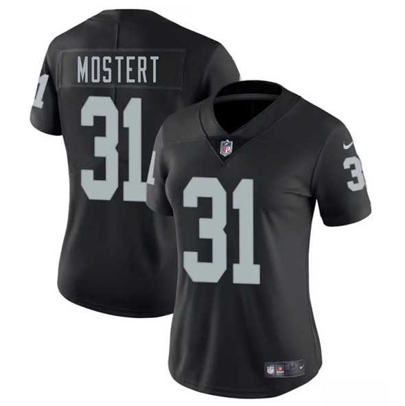 Womens Las Vegas Raiders #31 Raheem Mostert Black 2025 Vapor Stitched Jersey Dzhi
